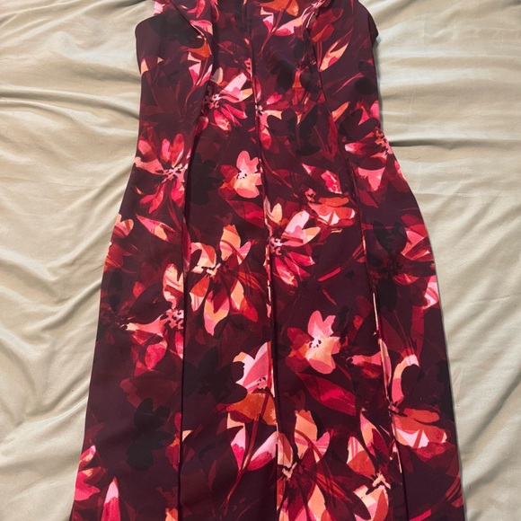 Calvin Klein Pink and Black Floral Midi Dress - Picture 5 of 8